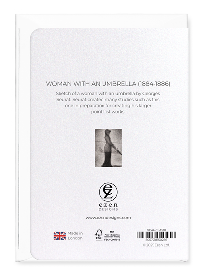 Ezen Designs - Woman with an Umbrella (1884-1886) - Greeting Card - Back