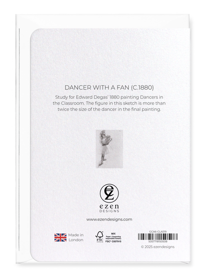 Ezen Designs - Dancer with a Fan (c.1880) - Greeting Card - Back