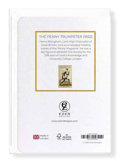 Ezen Designs - The Penny Trumpeter (1832) - Greeting Card - Back