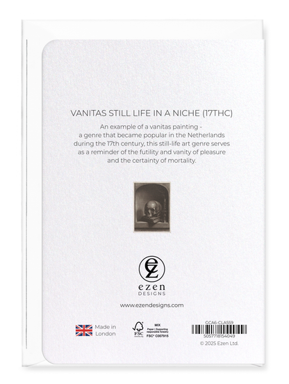 Ezen Designs - Vanitas Still Life in a Niche (17thC) - Greeting Card - Back