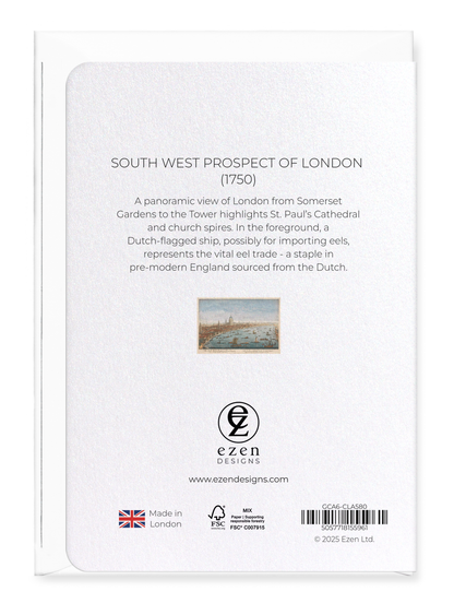Ezen Designs - South West Prospect of London (1750) - Greeting Card - Back
