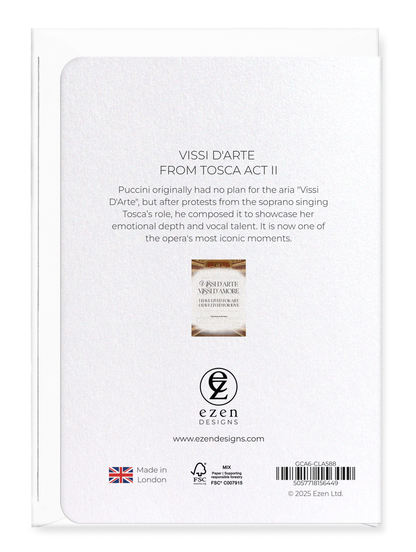 Ezen Designs - Vissi D'Arte from Tosca Act II - Greeting Card - Back
