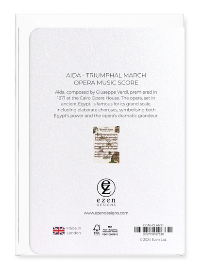Ezen Designs - Aida - Triumphal March - Opera Music Score - Greeting Card - Back
