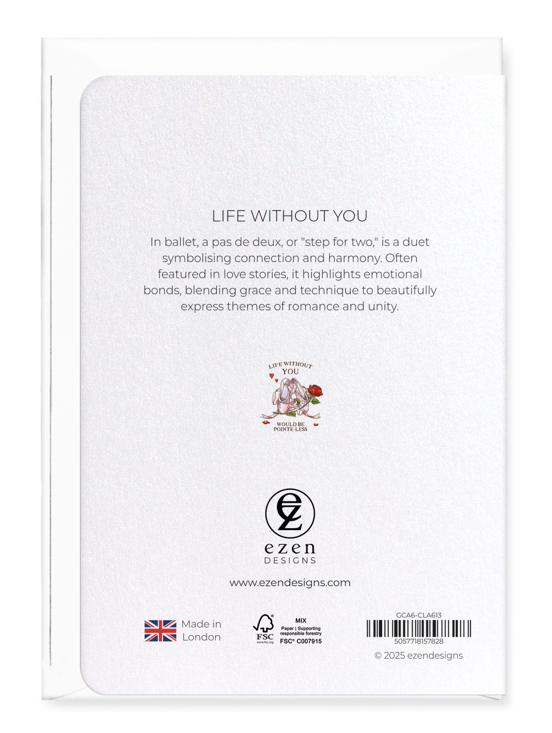 Ezen Designs - Life without you - Greeting Card - Back