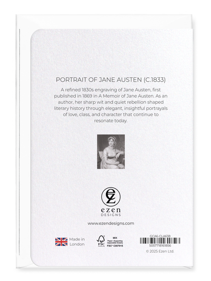 Ezen Designs - Portrait of Jane Austen (c.1833) - Greeting Card - Back