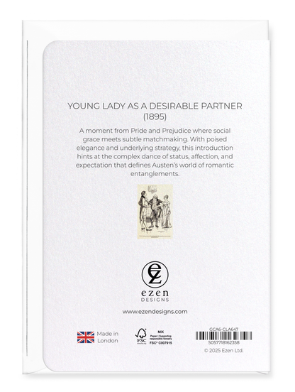 Ezen Designs - Young Lady as a Desirable Partner (1895) - Greeting Card - Back