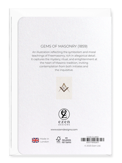 Ezen Designs - Gems of masonry (1859) - Greeting Card - Back