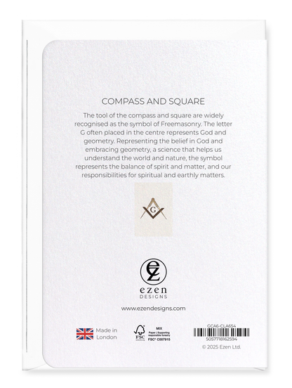 Ezen Designs - Compass and Square - Greeting Card - Back