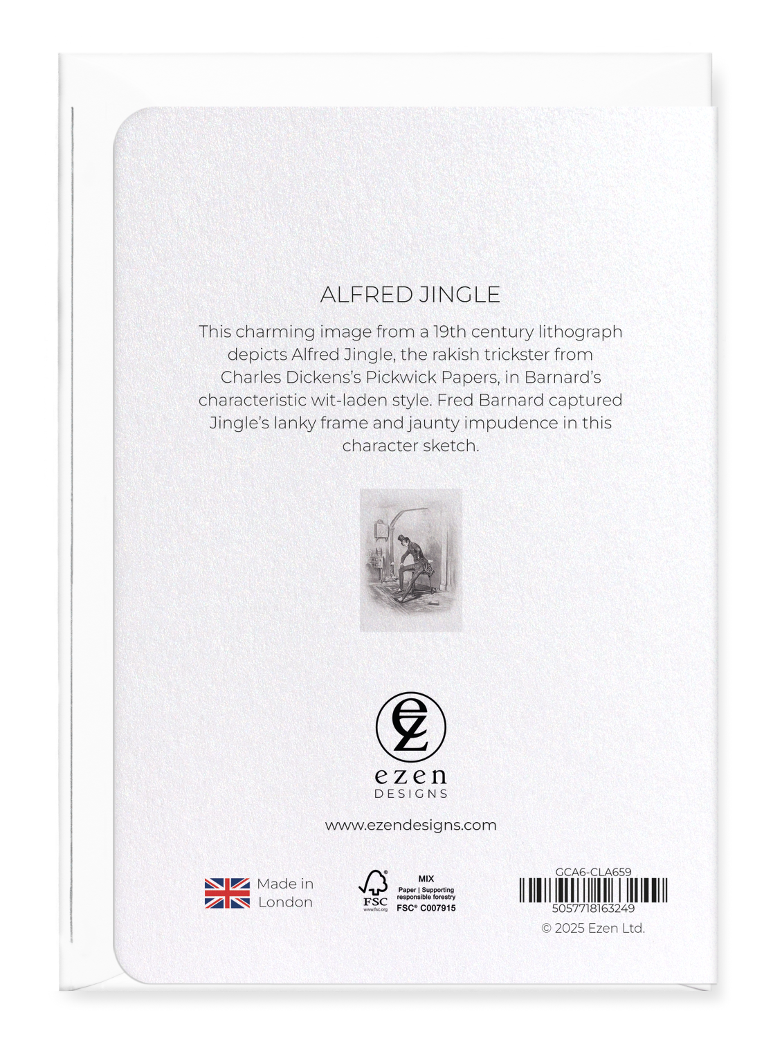 Ezen Designs - Alfred Jingle - Greeting Card - Back