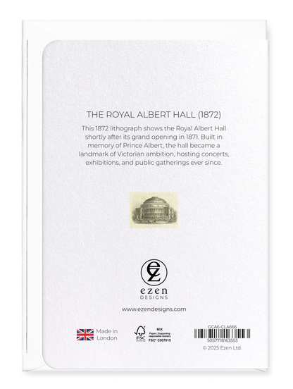 Ezen Designs - The Royal Albert hall (1872) - Greeting Card - Back