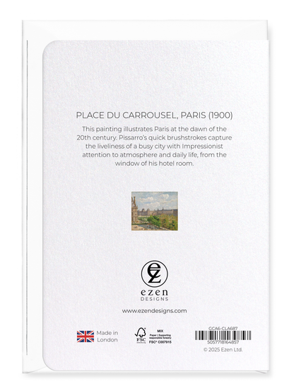 Ezen Designs - Place du Carrousel, Paris (1900) - Greeting Card - Back