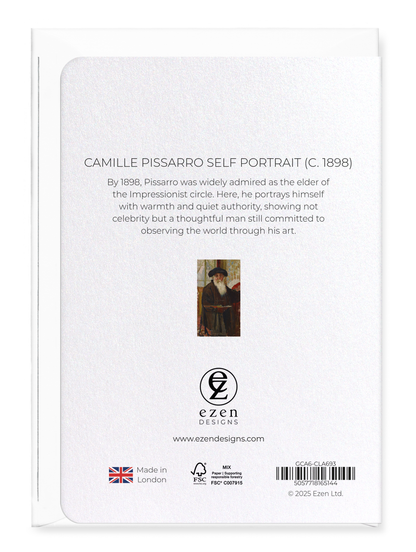 Ezen Designs - Camille Pissarro Self Portrait (c. 1898) - Greeting Card - Back