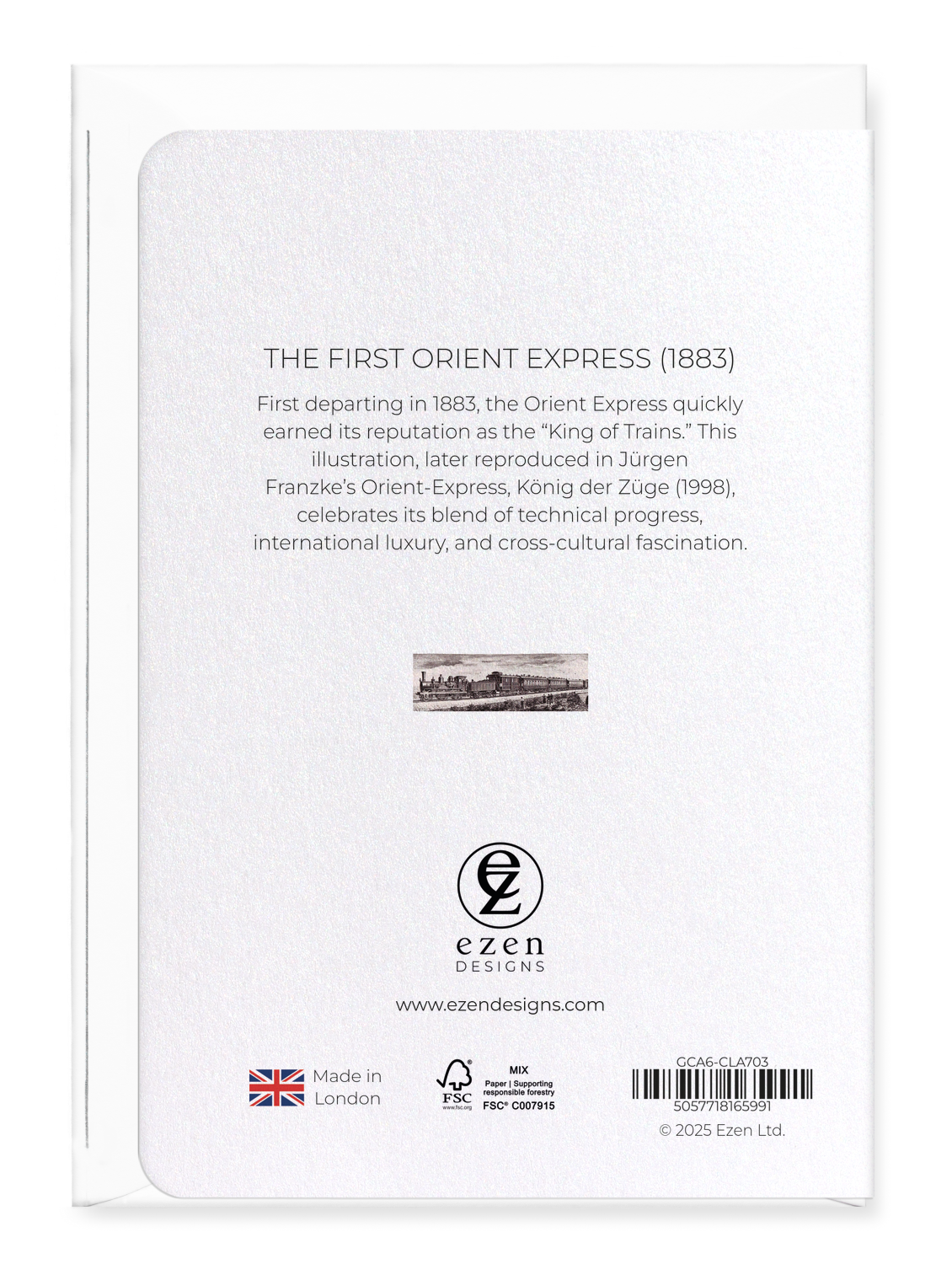 Ezen Designs - The First Orient Express (1883) - Greeting Card - Back