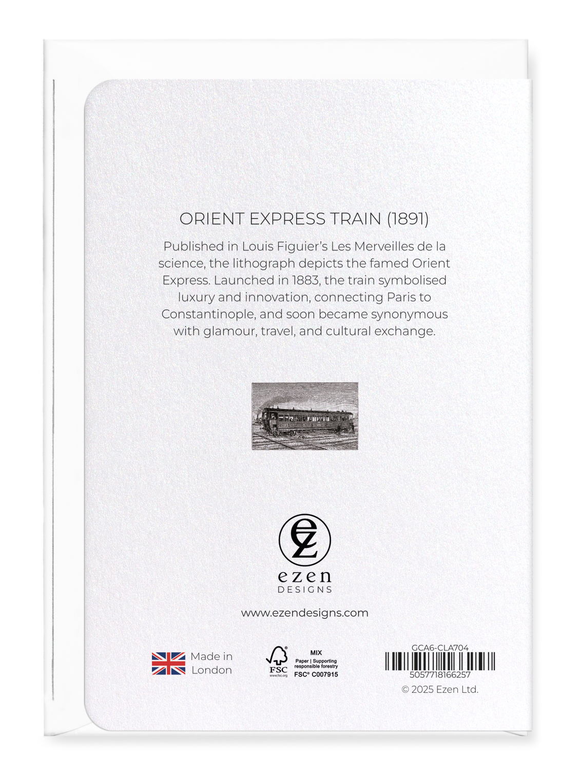 Ezen Designs - Orient Express Train (1891) - Greeting Card - Back
