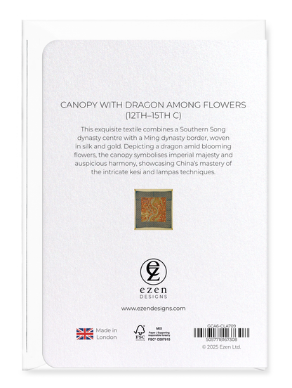 Ezen Designs - Canopy with Dragon among Flowers (12th–15th C) - Greeting Card - Back