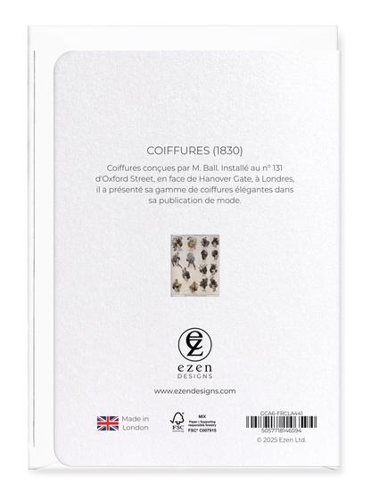 Ezen Designs - Coiffures (1830) - Greeting Card - Back