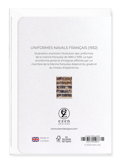 Ezen Designs - Uniformes Navals Français (1932) - Greeting Card - Back