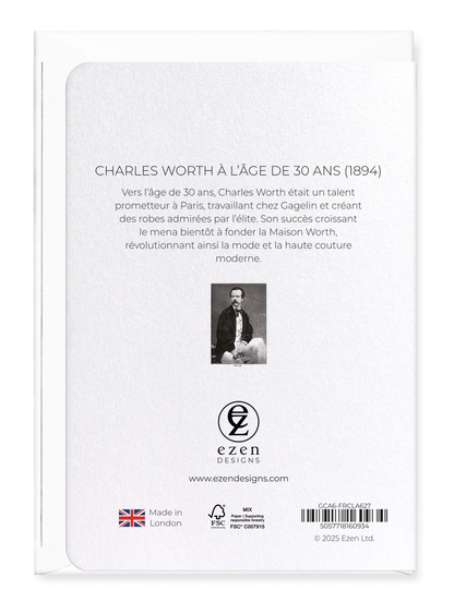 Ezen Designs - Charles Worth à l’âge de 30 ans (1894) - Greeting Card - Back