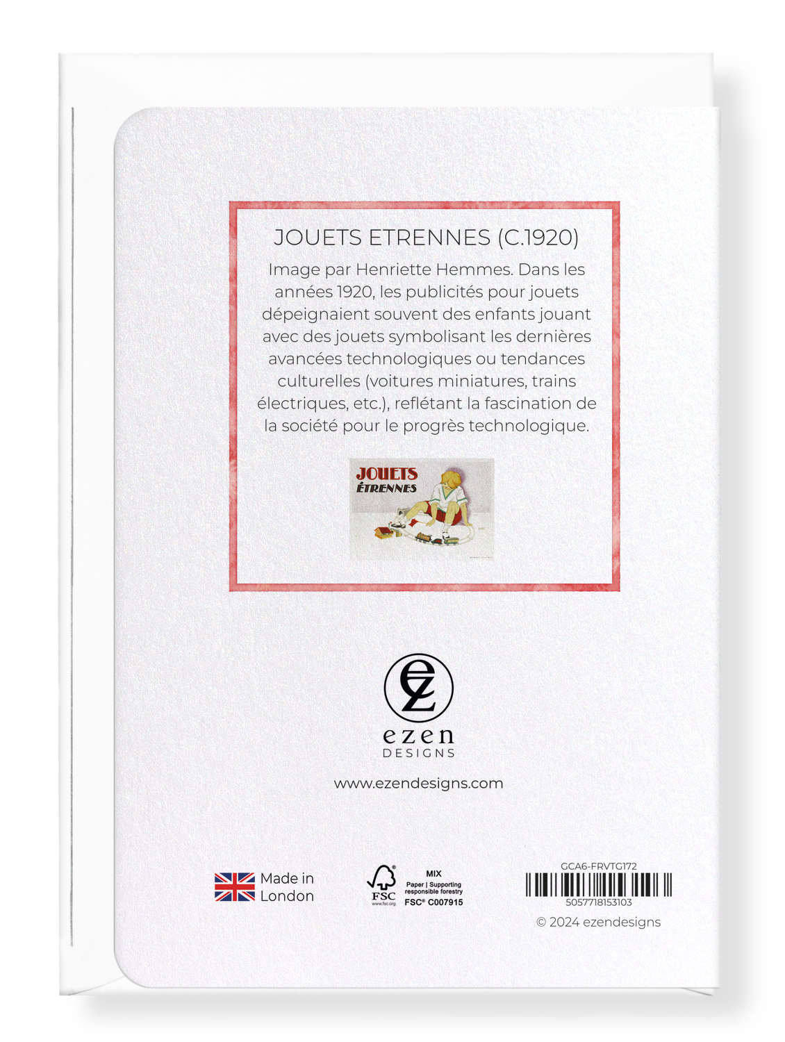 Ezen Designs - Jouets Etrennes (c.1920) - Greeting Card - Back