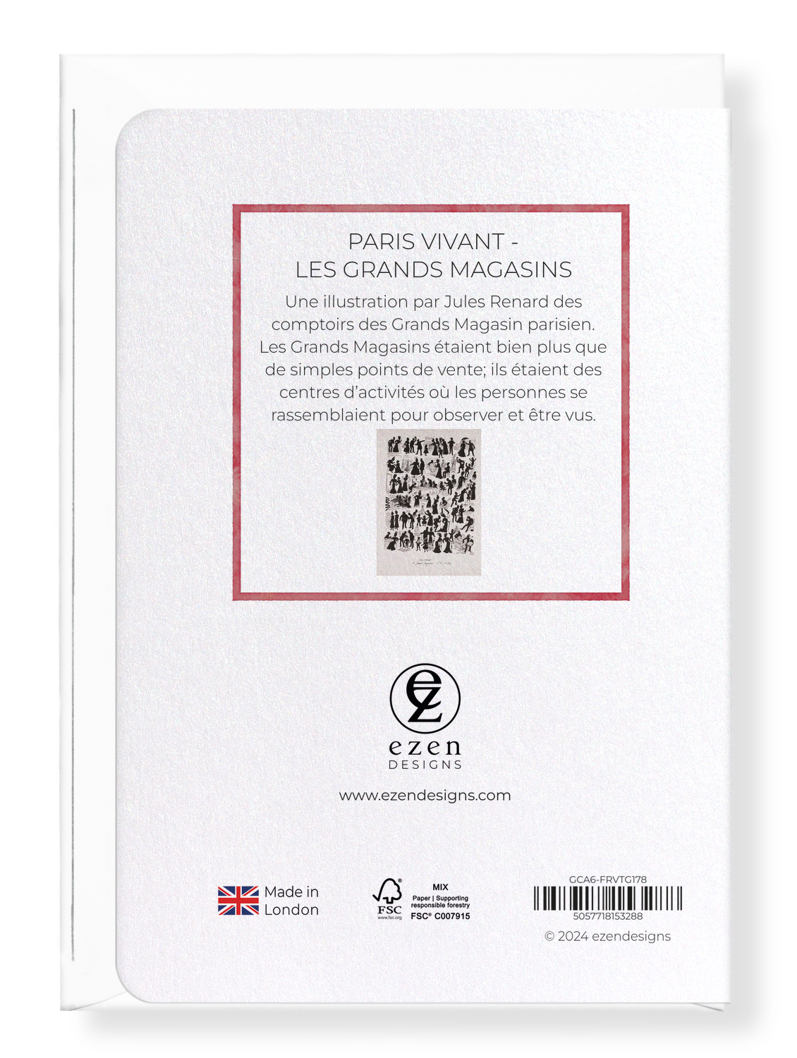 Ezen Designs - Paris Vivant - Les Grands Magasins - Greeting Card - Back