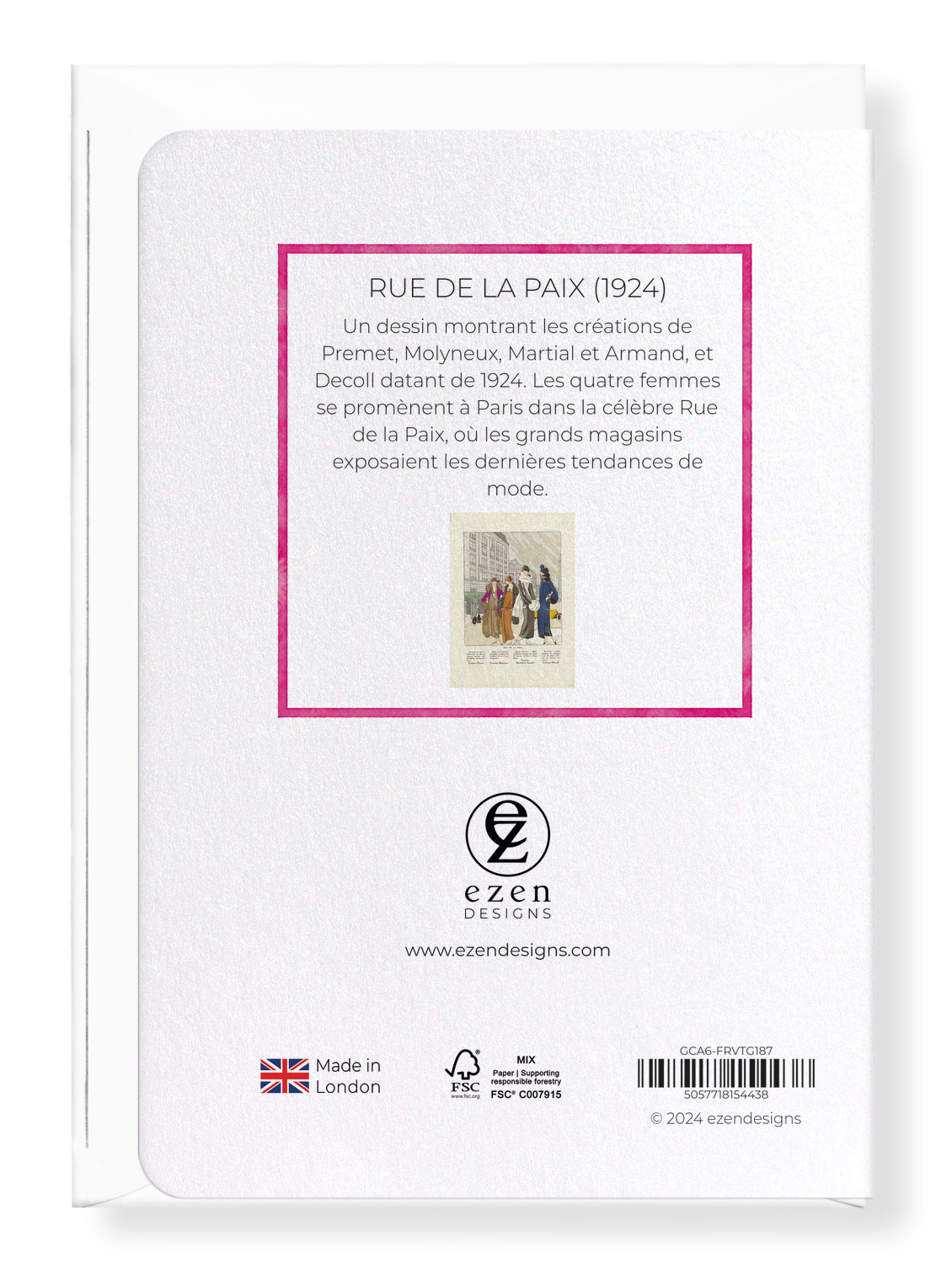 Ezen Designs - Rue de la Paix (1924) - Greeting Card - Back