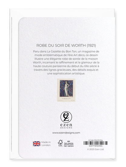 Ezen Designs - Robe du soir de Worth (1921) - Greeting Card - Back