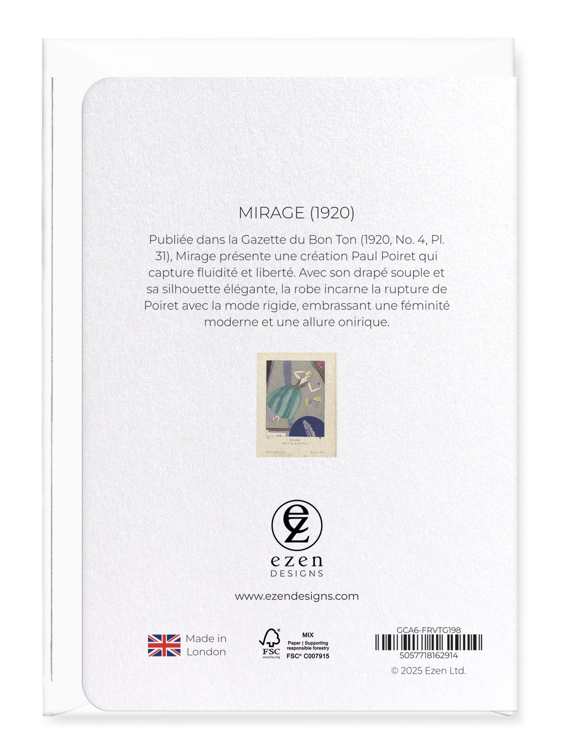 Ezen Designs - Mirage (1920) - Greeting Card - Back