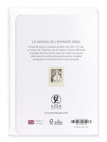 Ezen Designs - Le Jardin de l’Infante (1920) - Greeting Card - Back