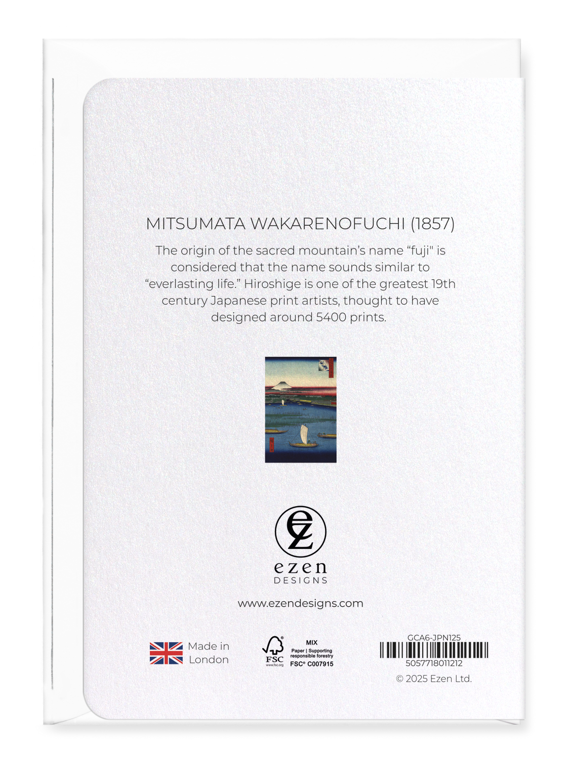 Ezen Designs - Mitsumata Wakarenofuchi (1857) - Greeting Card - Back