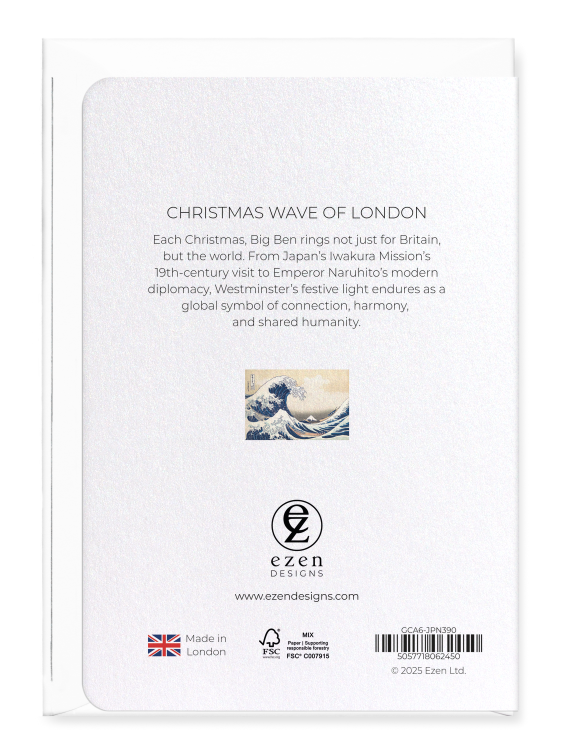 Ezen Designs - Christmas Wave of London - Greeting Card - Back