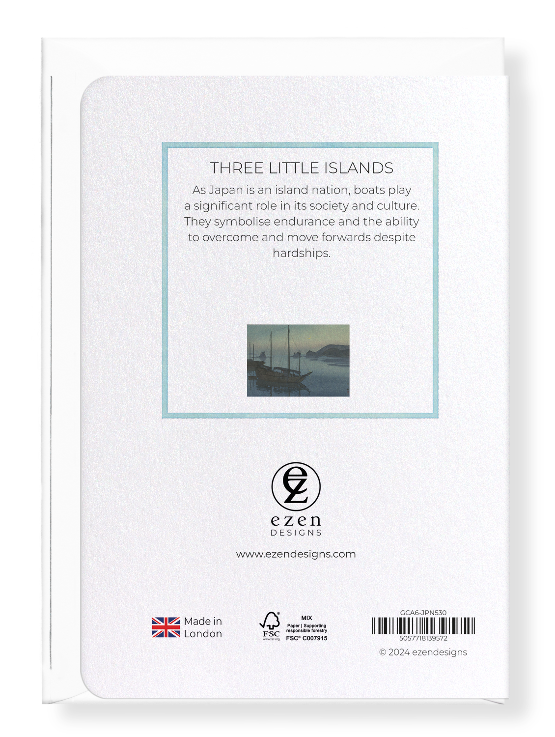 Ezen Designs - Three Little Islands - Greeting Card - Back