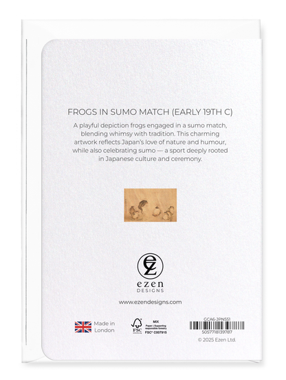 Ezen Designs - Frogs in Sumo Match (Early 19th C) - Greeting Card - Back