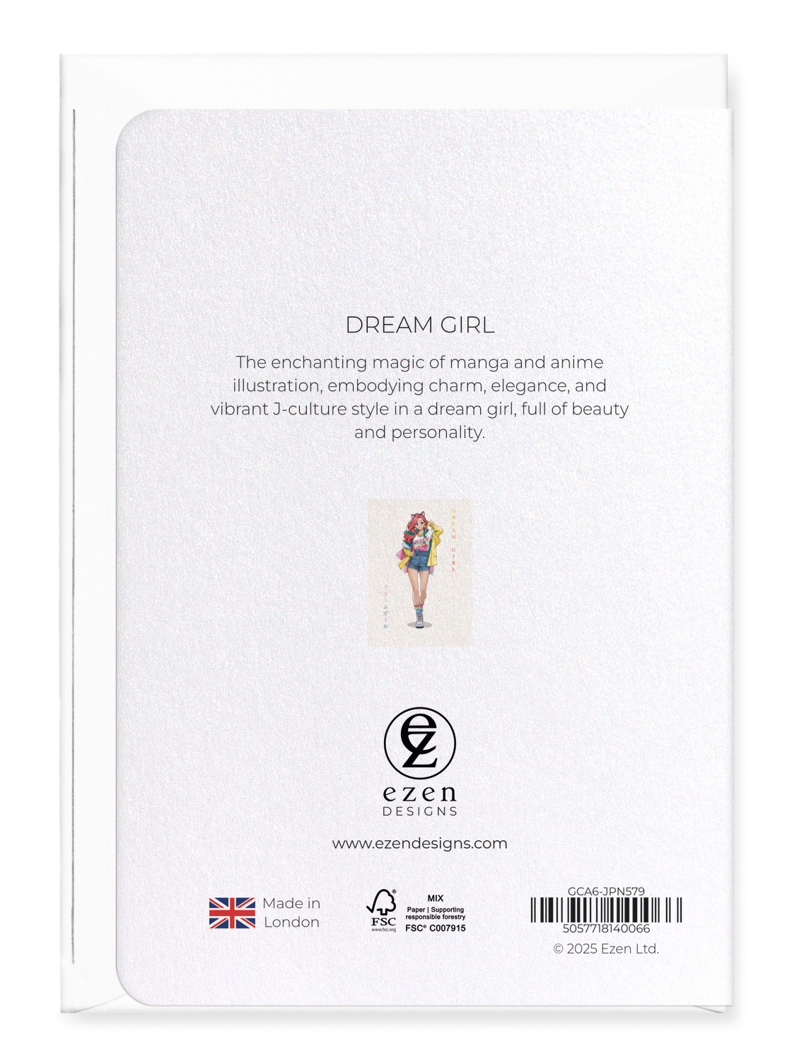 Ezen Designs - Dream girl - Greeting Card - Back