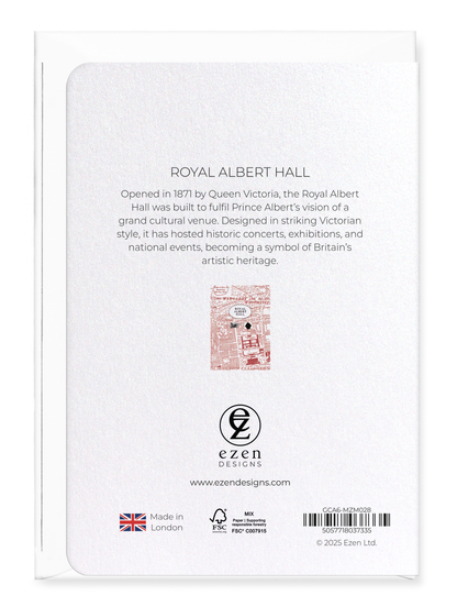 Ezen Designs - Royal Albert Hall - Greeting Card - Back