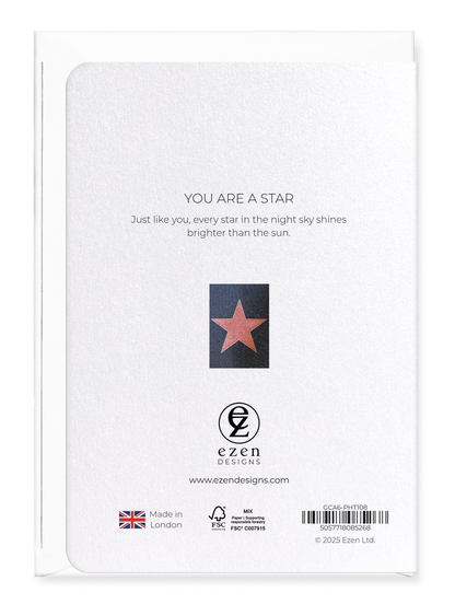 Ezen Designs - You are a star - Greeting Card - Back
