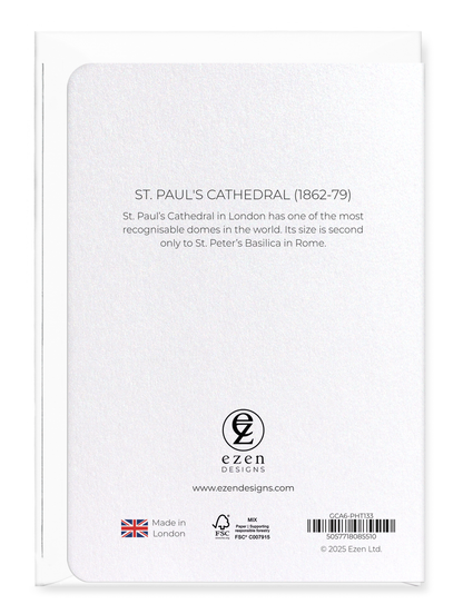 Ezen Designs - St. Paul's Cathedral (1862-79) - Greeting Card - Back