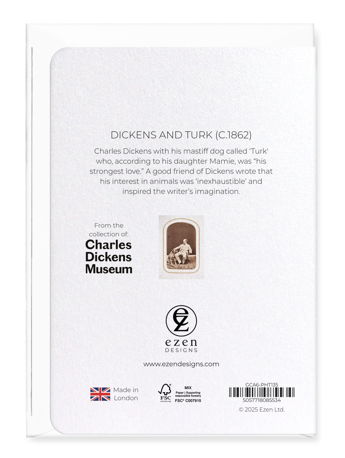 Ezen Designs - Dickens and Turk (c.1862) - Greeting Card - Back