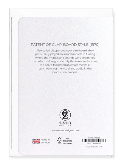 Ezen Designs - Patent of clap-board style (1970) - Greeting Card - Back