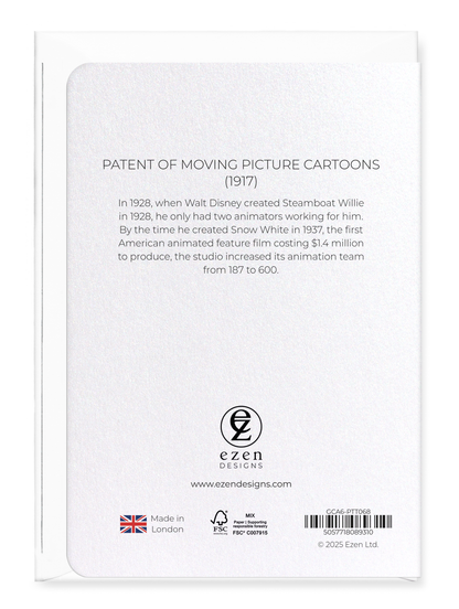 Ezen Designs - Patent of moving picture cartoons (1917) - Greeting Card - Back