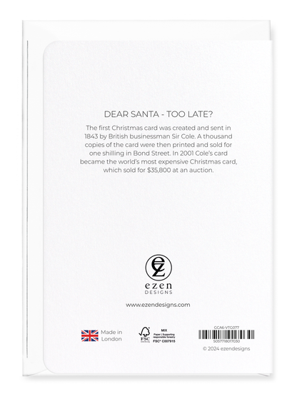 Ezen Designs - Dear santa - too late? - Greeting Card - Back