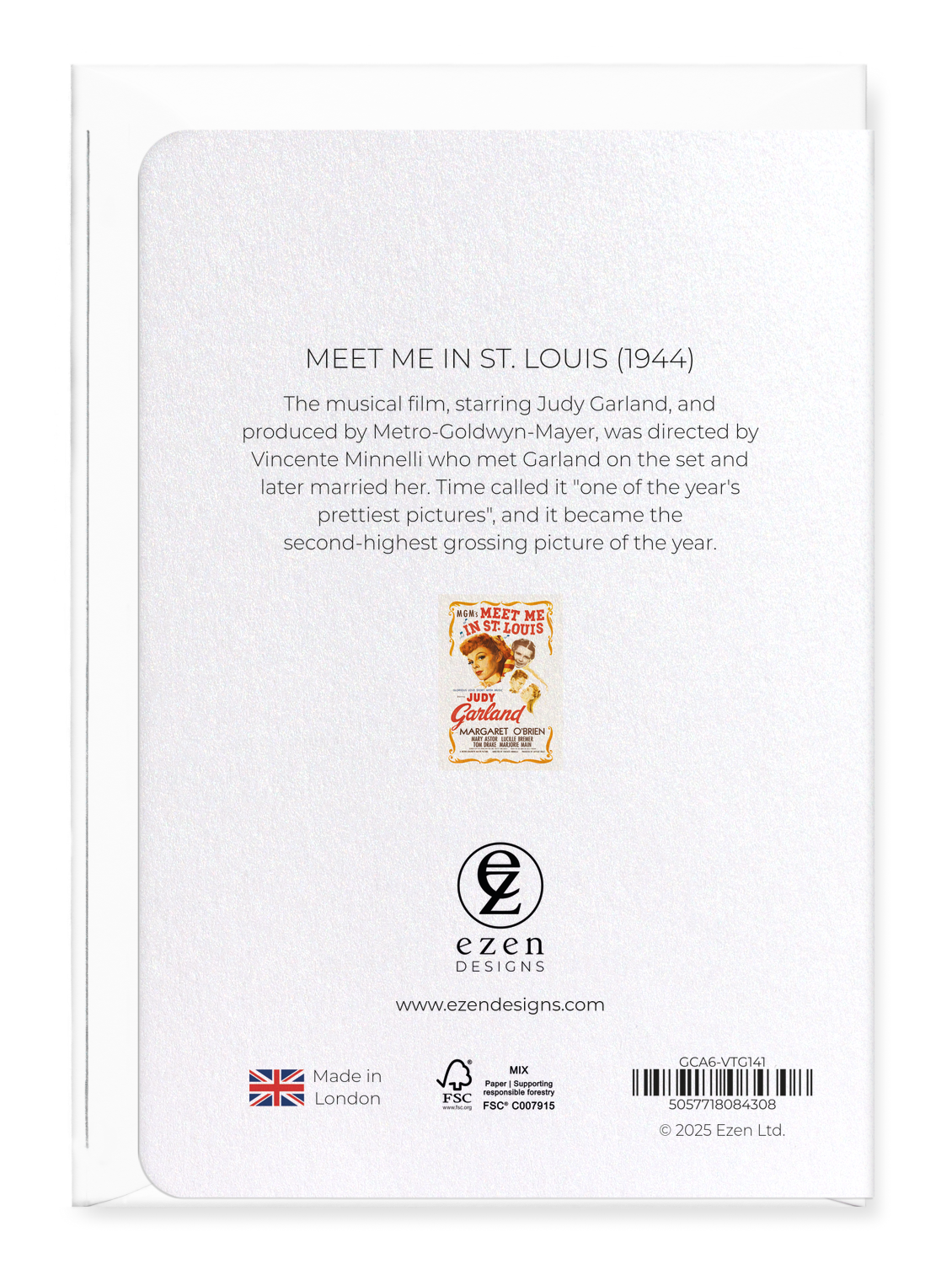 Ezen Designs - Meet me in st. louis (1944) - Greeting Card - Back