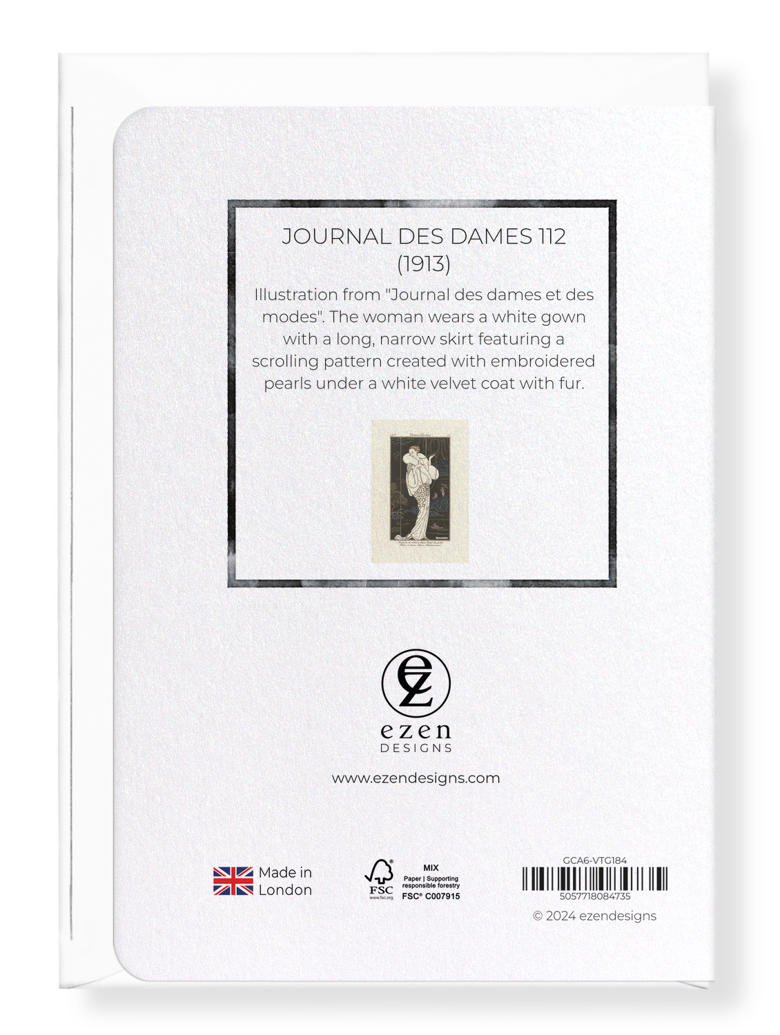 Ezen Designs - Journal des Dames 112 (1913) - Greeting Card - Back