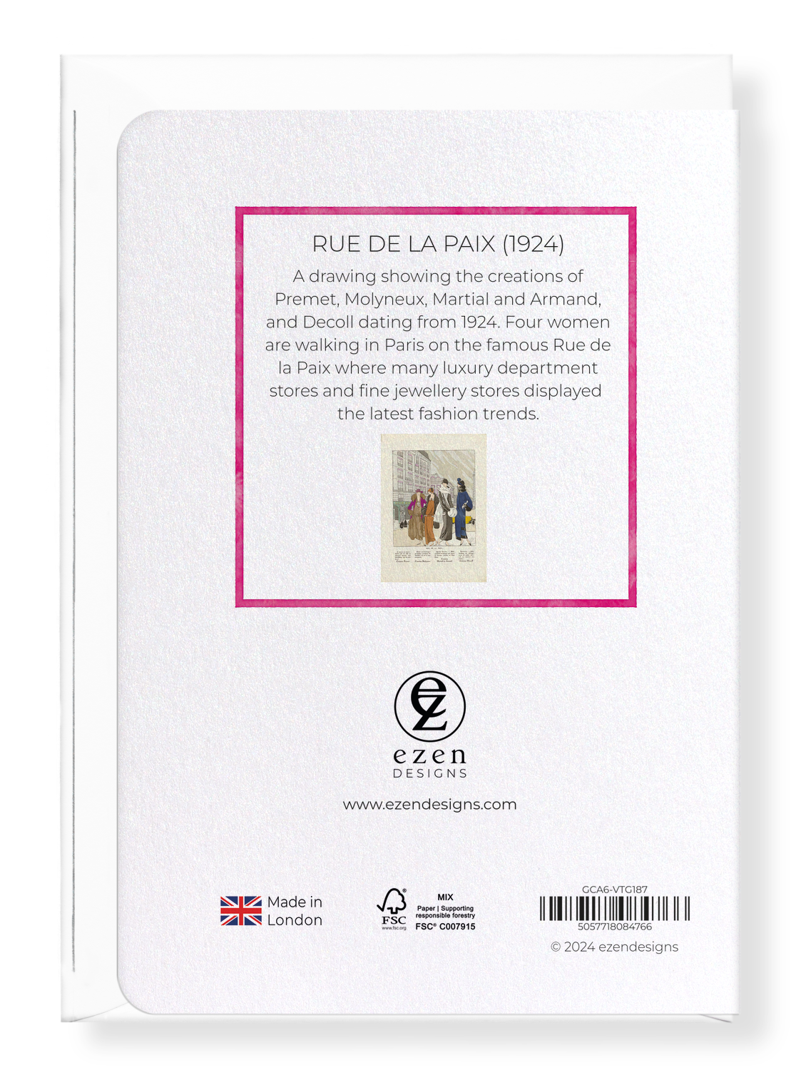 Ezen Designs - Rue de la Paix (1924) - Greeting Card - Back