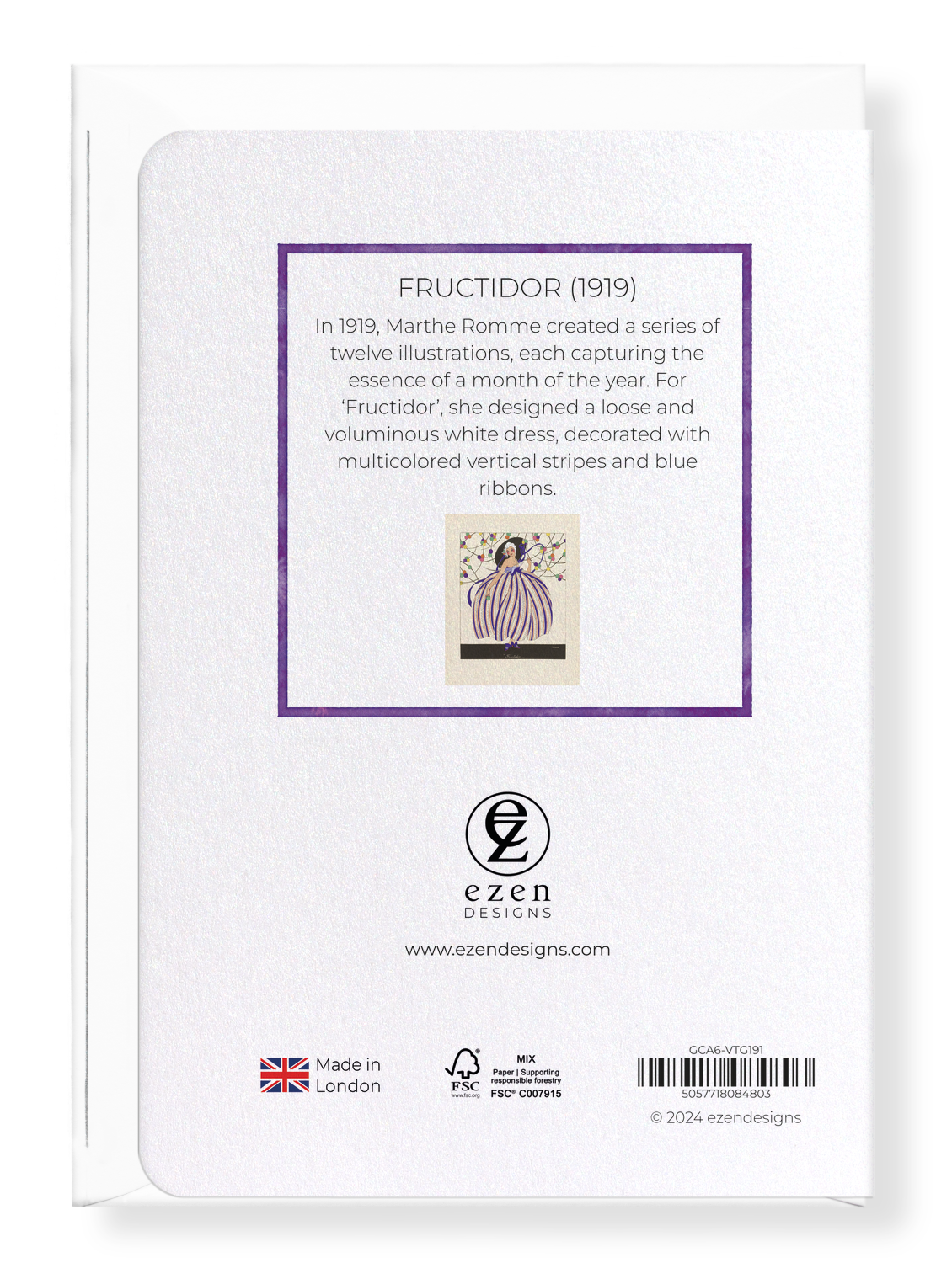 Ezen Designs - Fructidor (1919) - Greeting Card - Back