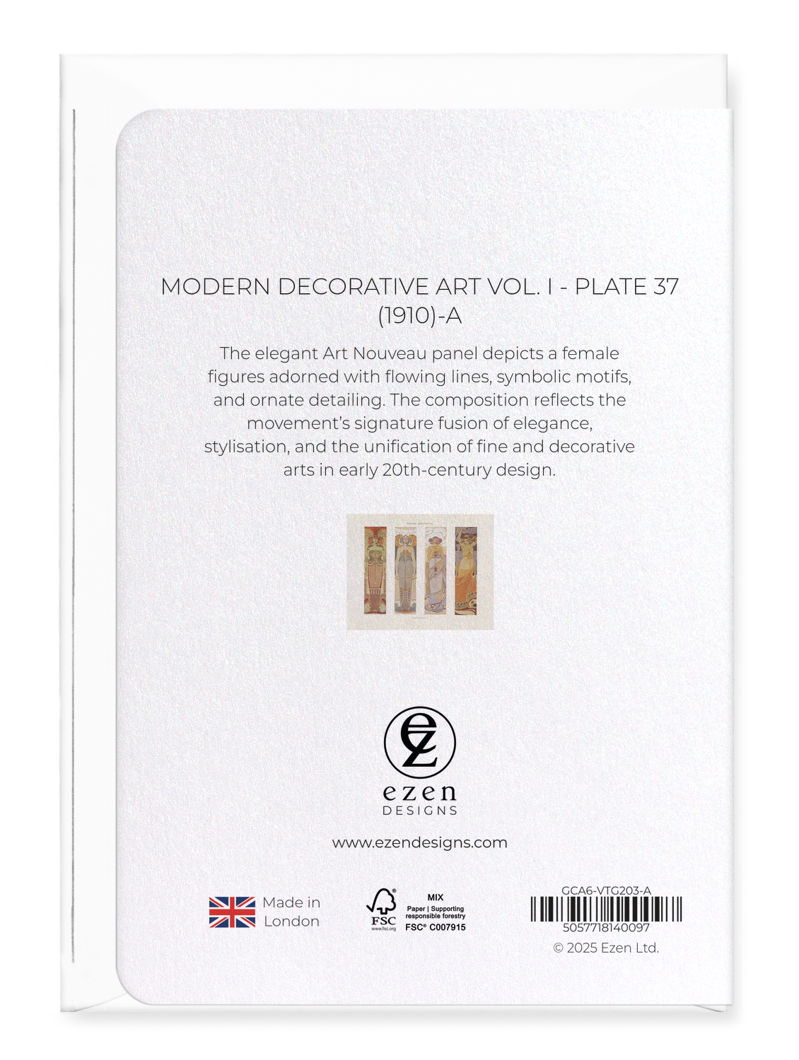 Ezen Designs - Modern Decorative Art Vol. I - Plate 37 (1910)-A - Greeting Card - Back