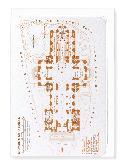 Ezen Designs - Ground plan of St. Paul's (1930) - Greeting Card - Front