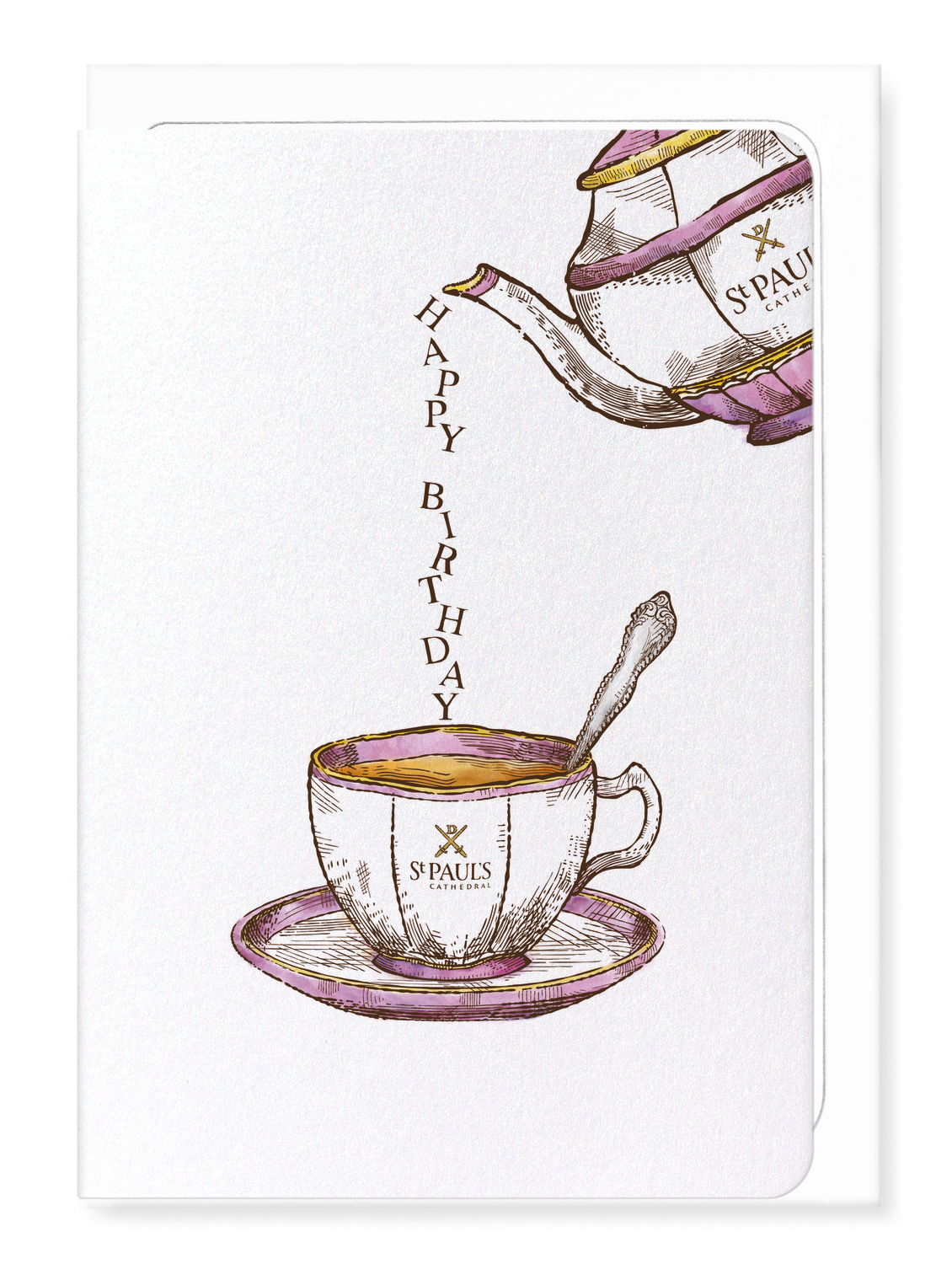 Ezen Designs - St Paul's pouring tea - Greeting Card - Front