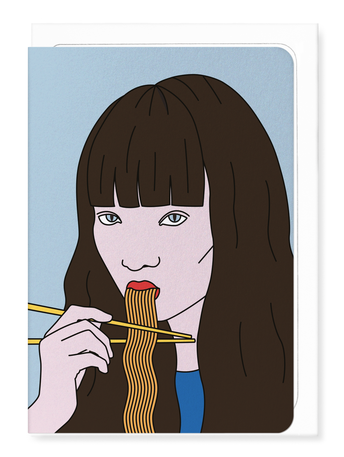 Ezen Designs - Noodle Girl - B - Greeting Card - Front