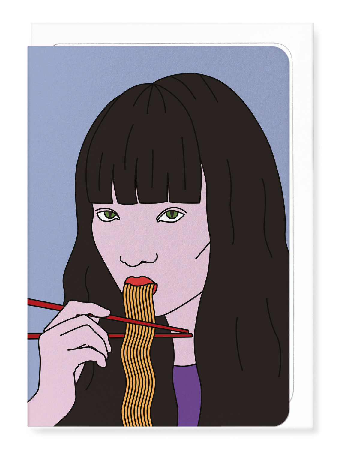Ezen Designs - Noodle Girl - C - Greeting Card - Front