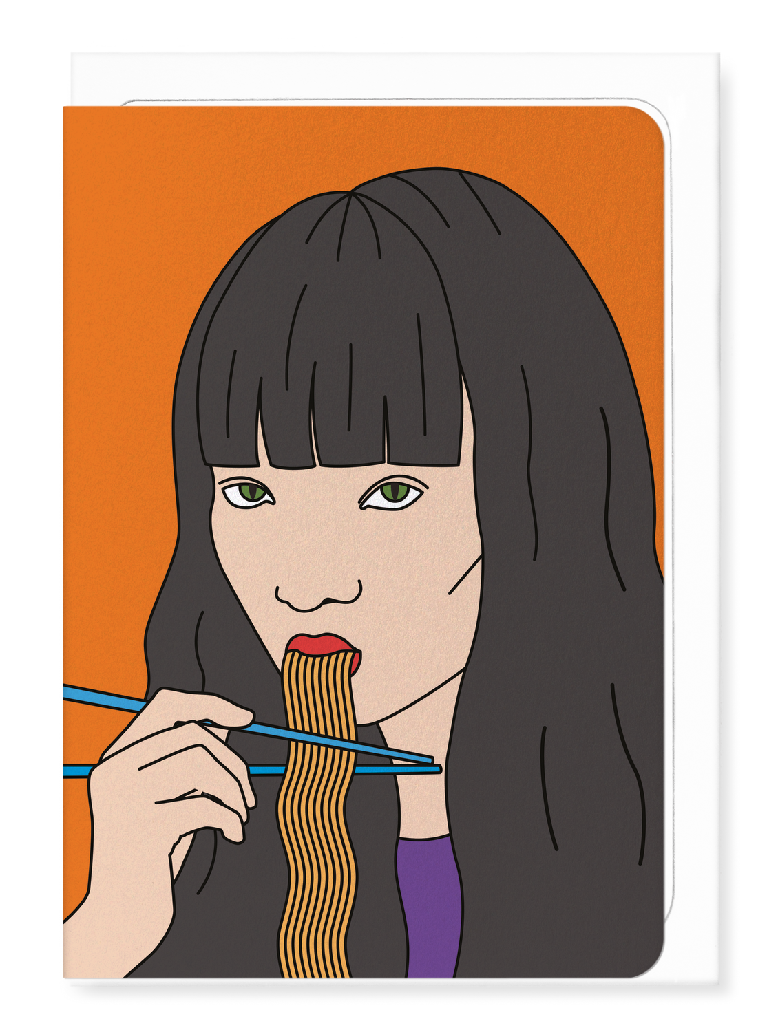 Ezen Designs - Noodle Girl - D - Greeting Card - Front